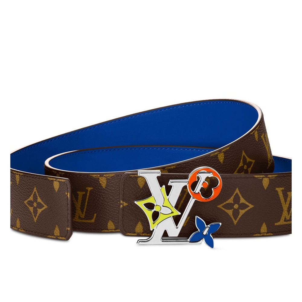 Louis Vuitton Brown and Blue Monogram Belt